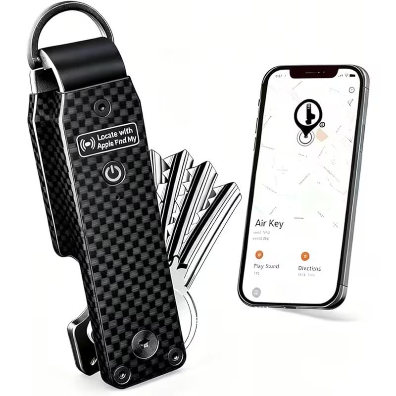 Air Keychain for Outdoor Lightweight Aluminum GPS Tracker Key Holder