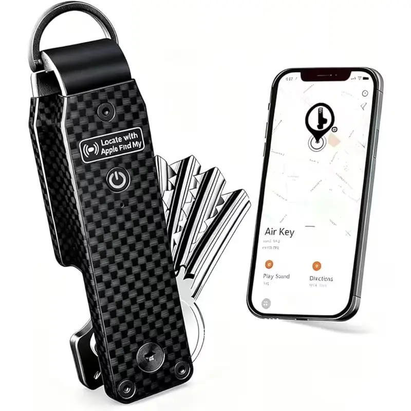Air Keychain for Outdoor Lightweight Aluminum GPS Tracker Key Holder