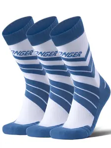 Men's High-Top Sports Socks, 3-Pack, 360° Arch Support & Shock Absorption, Moisture-Wicking Cushioned Sole, Comfortable for Running & Gym