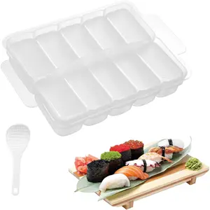 10 in 1 Mini  Onigiri Sushi Mold, Nigiri Bento Rice Ball Mold Rectangular Sushi Maker...