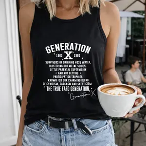 Generation X Survivors Drinking Hose Water Women's T-Shirt Crew-neck Sleeveless Vest Outdoor Casual Short Sleeve