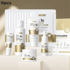 Korean Snail Skincare Set with Snail Protein Masks Tighten and Moisturize Skin Deep Hydration Increase Elasticity Firming Skincare Gift Box