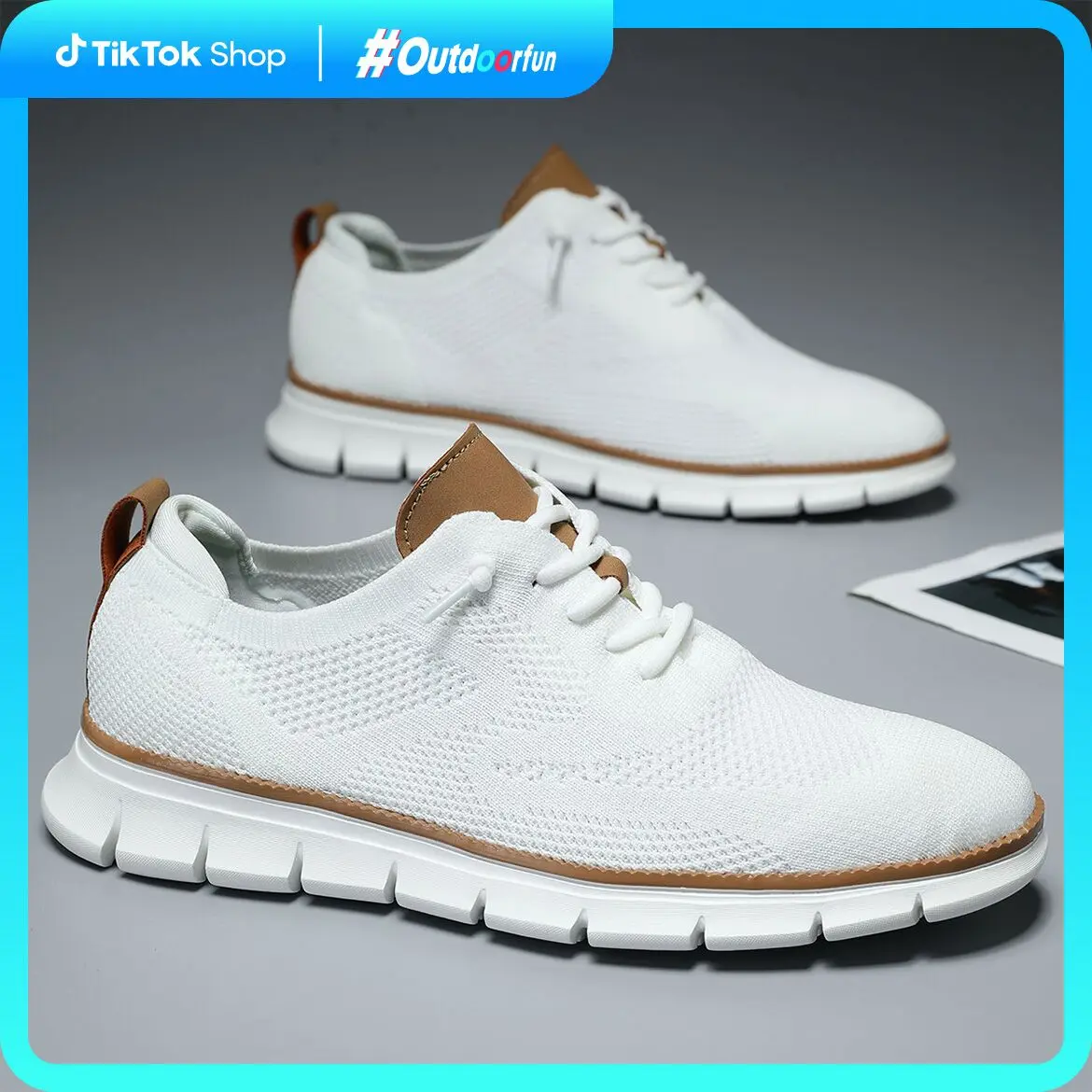 Men's Mesh Sneakers Oxfords Business Casual Walking Shoes Tennis Comfortable,Sporty Lightweight Breathable Running Shoes For Exercise & Daily Wear Closed Trainer Boy Training Runner Athletic Footwear block  Shoes Outdoorfun White