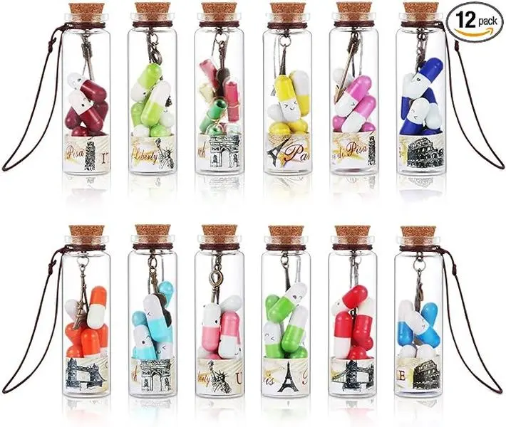 12 Bottles Lovers Gift Capsule Message Love Letters, Your Private Conversation Capsule Love Letters in Wish Bottle, Ideal Gift for Boyfriend and Girlfriend