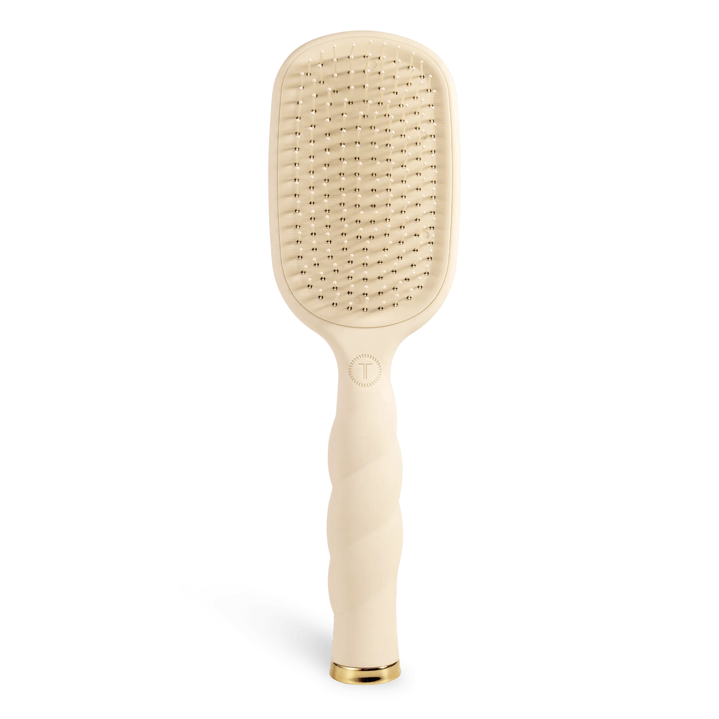 TELETIES - Detangler Hair Brush for Thick Hair – Tan - Removable Cleaner