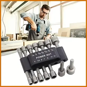 Magnetic Nut Driver Drill Bit Set with Hex Power Socket Wrench and Screwdriver, 9/14PCS Durable Metal Tool Kit for Power Drill and Pneumatic Use, Impact Ready, Strong Magnetic Hold, Quick Change Shank, Ideal for DIY, Construction and Repair Work