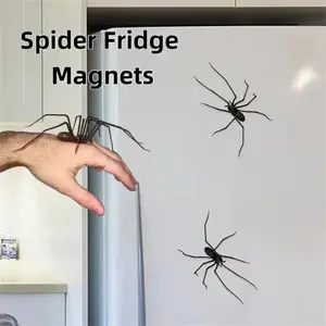 Funny Realistic Spider Fridge Magnets - Removable Magnetic Decals for Refrigerator, Garage Door & Car - Spooky Indoor Outdoor Halloween Decor Prank Gift