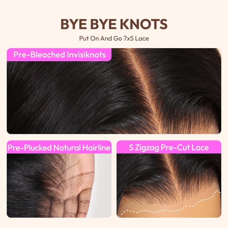 UNice Glueless Yaki Straight Short Bob Wig Pre-cut 7x5 HD Lace Human Hair Wigs with Bleached Knots Beginner Friendly Natural Hairline ##tiktokshopjumpstartsale