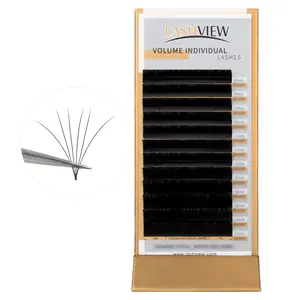 0.03mm Thickness D Curl Russian Volume Lashes 13mm Length Faux Soft Individual Eyelash Extension Semi-Permanent Lashes Application For Professional Salon Use