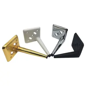 Heavy Duty Hoe Shaped Metal Furniture Legs in Gold Black Silver Finishes Reinforced Support Feet for Sofas and Cabinets
