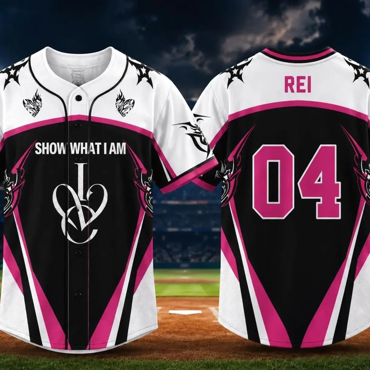 Personalizable Ive Member Baseball Jersey, Ive Show What I Am World Tour Outfit, Kpop Ive Wonyoung, Leeseo, Gaeul, Yujin, Liz, Rei 6YX