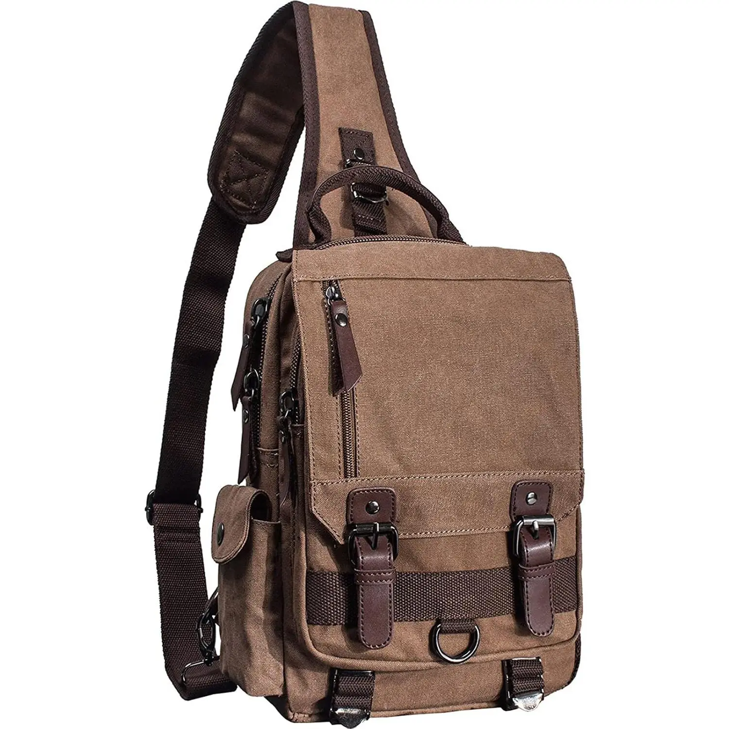 mygreen Canvas Multifunctional Portable Crossbody Bag - Men's Shoulder Sling Messenger Backpack for Travel, Multifunctional Crossbody
