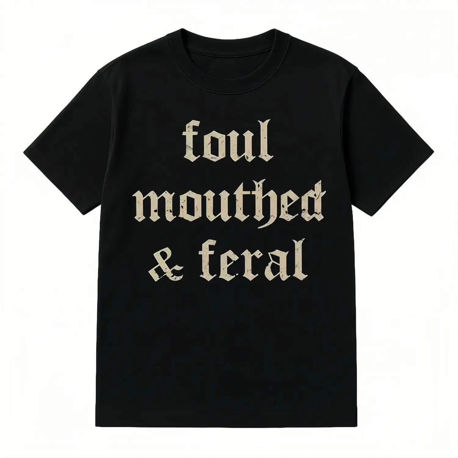 Retro Foul Mouthed and Feral Graphic Tee Unhinged Oversized T-Shirt for Women and Men