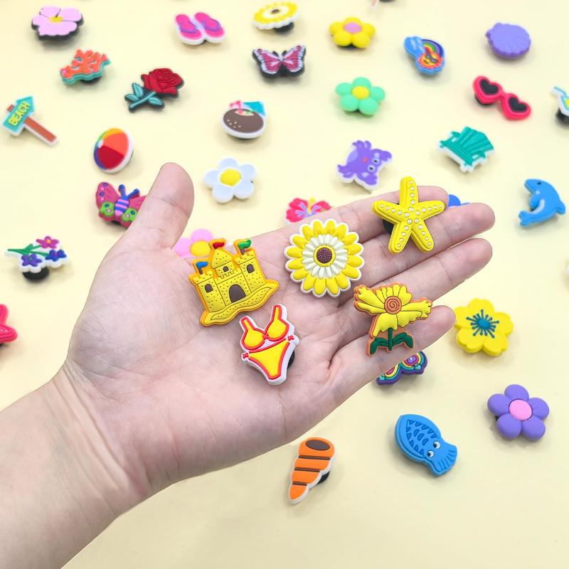 35 Pcs Random PVC Shoe Charms for Girls Boys and Adults Cute Garden Shoe Charms Decoration with Various Designs Shape Perfect Party Gift High Quality Durable Washable