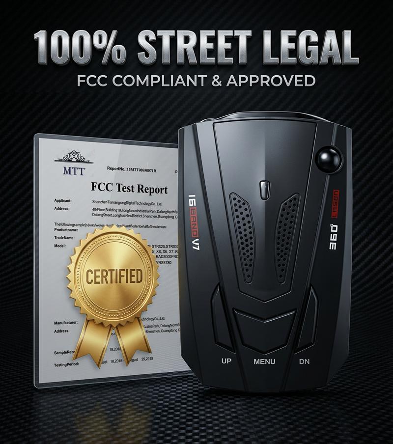 360° Long Range Radar Detector for Cars Full Band VoiceAlert LED Display Detects K Ka Laser X Speed Trap HighSensitivity CityHighway Mode Essential Car Accessories for Road Trip 360° Long Range Radar Detector for Cars Full Band VoiceAlert LED Display Detects K Ka Laser X Speed Trap HighSensitivity CityHighway Mode Essential Car Accessories for Road Trip