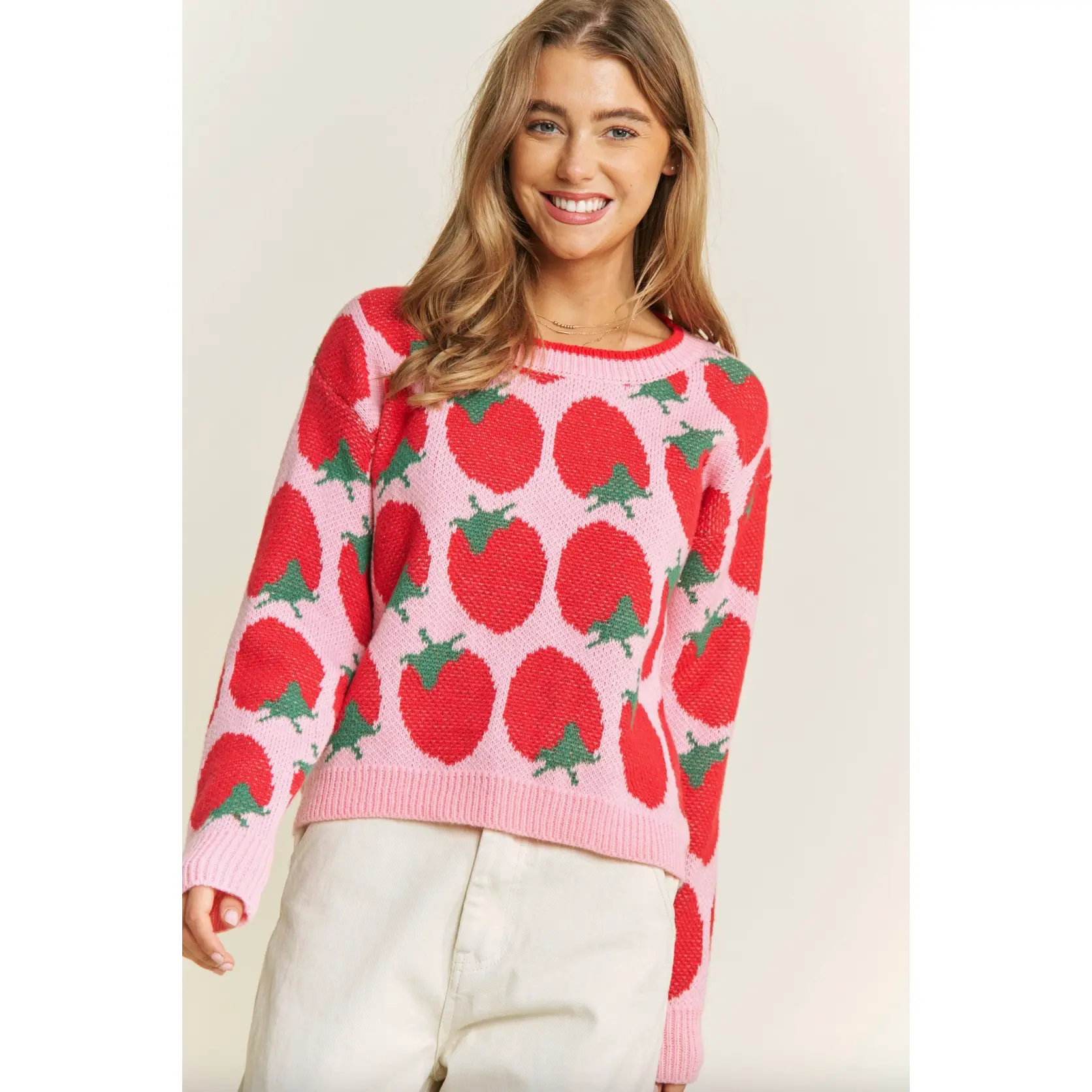 Strawberry Jacquard Sweater