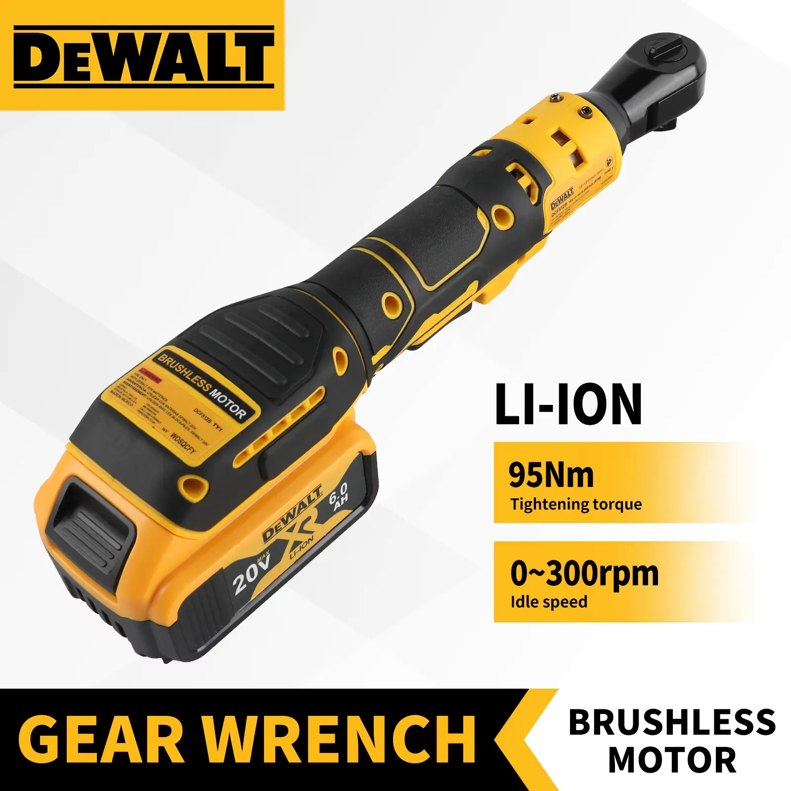 DEWALT DCF512 20V Max Cordless Brushless Ratchet Wrench (Bare Tool, Automotive Tools) - 1/2" Square Drive, 70 ft-lbs High Torque Compact Device for Tight Spaces, Automotive Repair