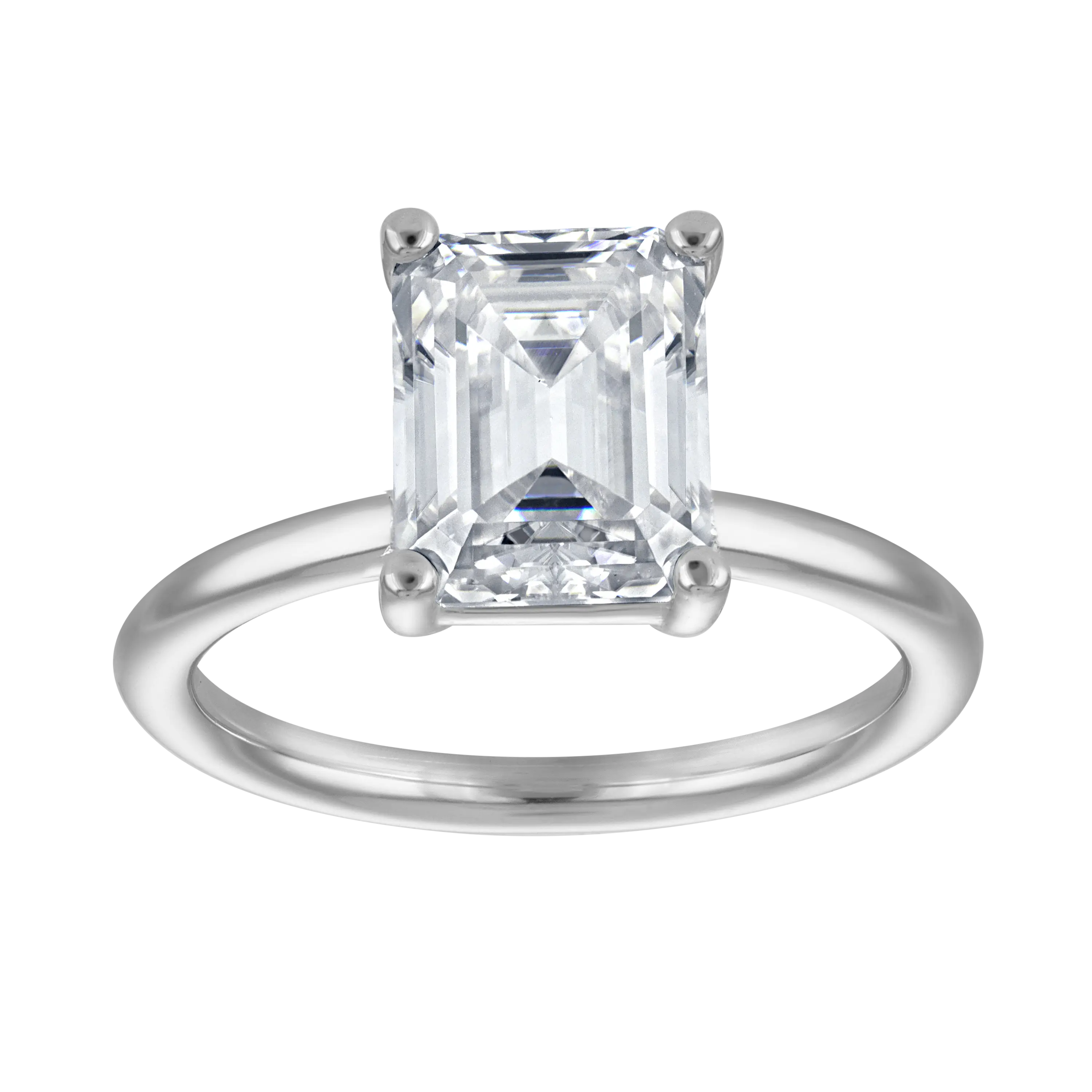 2ct. Emerald Moissanite Travel Engagement Ring