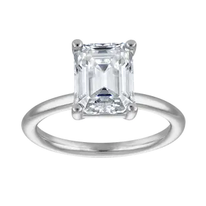 2ct. Emerald Moissanite Travel Engagement Ring