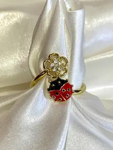 Adjustable Lady Bug Ring