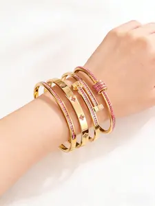 Women's Jewelry Set, 18k Gold Plated Zirconia Bracelet, Luxury Layered Chain, Birthday/new Year/valentine Gift, Couple/friendship Accessory