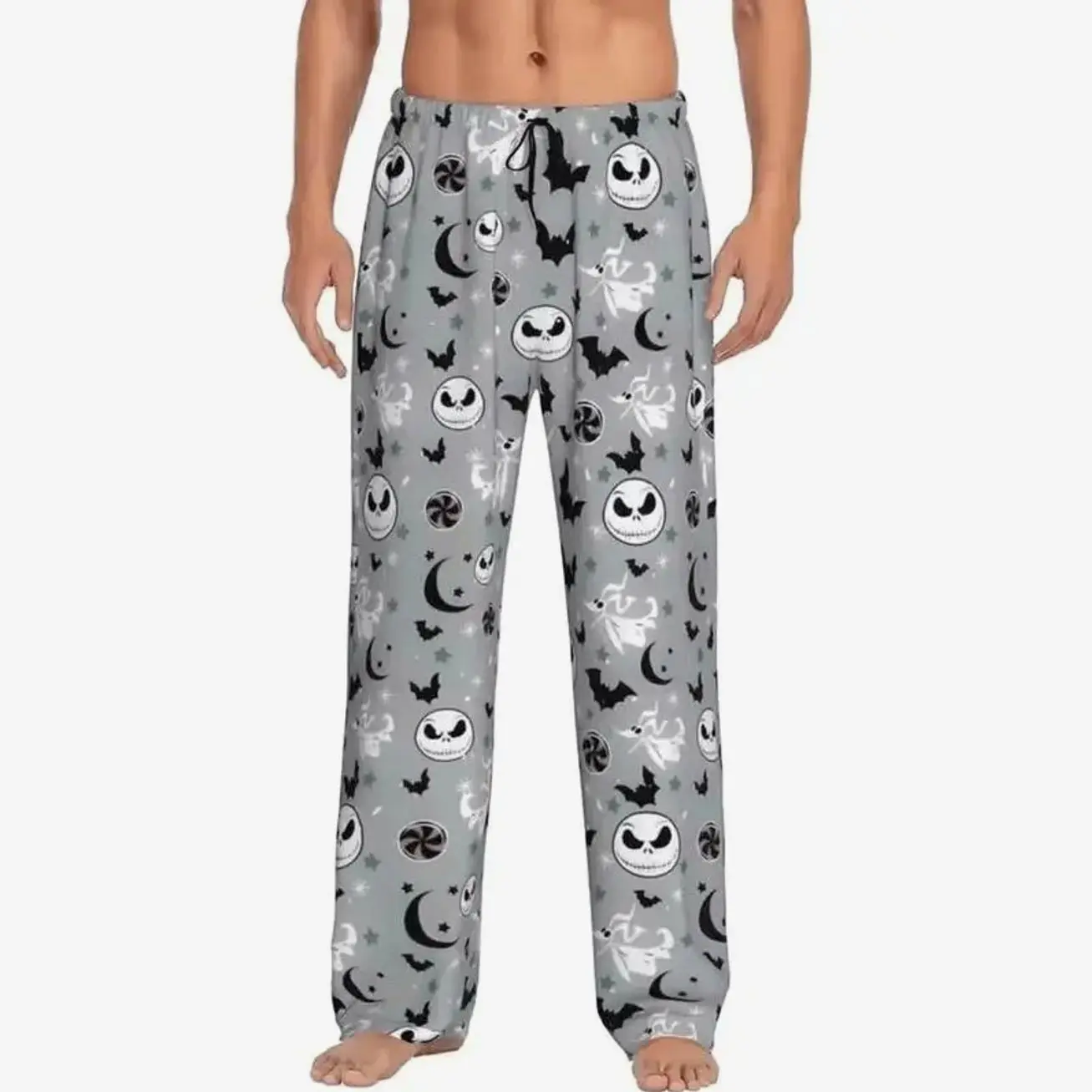 Spooky Skeleton Pajama Pants, Gothic Holiday Lounge Pants, Halloween Inspired Sleepwear, Unisex Cozy Christmas Gift, Creepy Nightwear