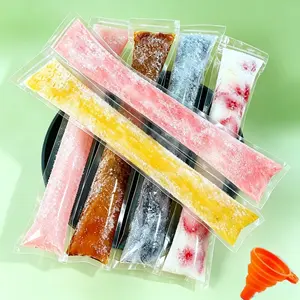 100-Pack Disposable Ice Pop Bags with Zip Seal | Plastic Freezer Popsicle Bags with Funnel for Homemade Ice Pops, Yogurt, Juice & Smoothies