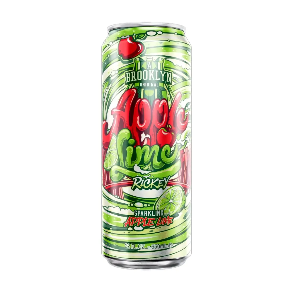 Arizona Apple Lime Ricky Sparkling Beverage 22 FL OZ Fruit Juice with Vitamin C & Tangy Ingredients