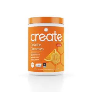 Create Wellness Orange Creatine Monohydrate Gummies - Delicious Gummies for Wellness Energy Focus & More - 1.5g Creapure per Gummy