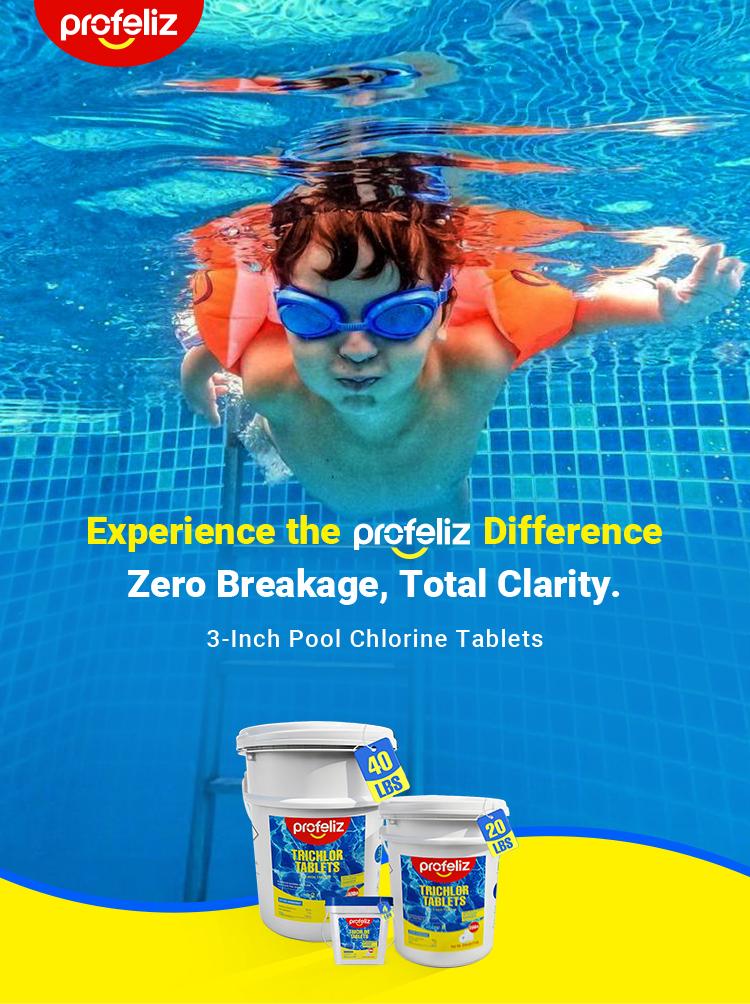 PROFELIZ Chlorine Tablets 3 Inch for Swimming Pools, Kills Bacteria and Stops Algae, Slow Dissolving,Exclusive Protective Packaging,Pool Chlorine Tablets,20lbs 4lbs
