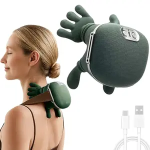 NEW Neck and shoulder massager, simulating human hand green color, wireless electric finger pressure 4D kneading massage