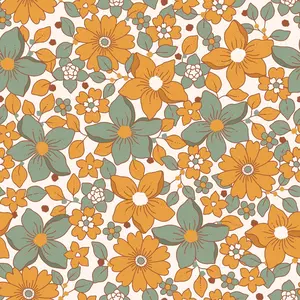 70s Groovy Boho Pattern 2 Quilting Cotton Fabric