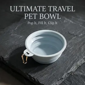 SmartWell Collapsible Dog Bowl Portable Travel Pet Water Dish With Carabiner BPA Free Food Grade Silicone Foldable Puppy Feeder For Walking Hiking Camping And Outdoor Adventures