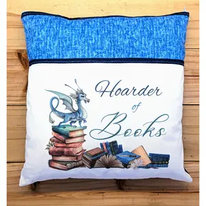 Hoarder of Books Book Pillow With Pocket