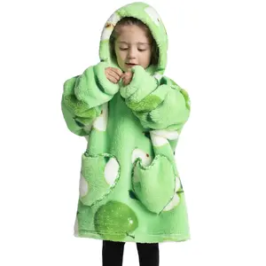 Adorable Apple Print Blanket Robe, Soft & Cozy Home Wear, Perfect Fit for All Sizes, Ideal for Cold Weather Comfort