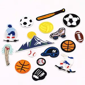 16pcs Ball Sports Equipment Iron on Patches Embroidered Motif Applique Decoration Sew On Patches Custom Patches for DIY Jeans, Jacket ,Kid's Clothing, Bag, Caps, Arts Craft Sew Making (Sports 16pcs)