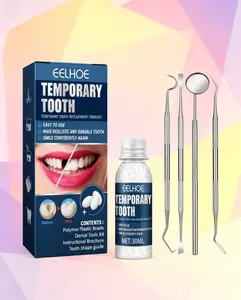 Denture Decorative Teether Set, Halloween Vampire Makeup Dress Up Fake Tooth Glue Teeth Props