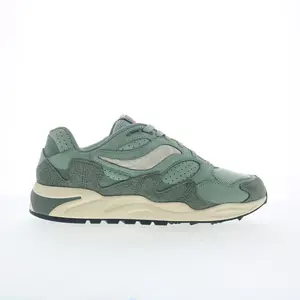 Saucony Grid Shadow 2 S70806-3 Mens Green Suede Lifestyle Sneakers Shoes