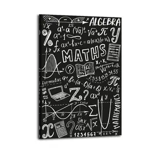 Maths Algebra Doodle Art Design for Classroom Educational  (2)Poster for Bedroom Aesthetic Canvas Wall Art Living Room Painting Picture Print Modern Family Decor Artist Bathroom Landscape