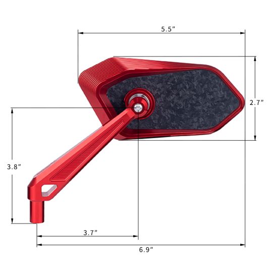 FireBlade Carbon Fiber Performance Motorcycle Side Mirrors - CNC Machined Forged Carbon-Billet Aluminum Motor Part, Easy Install Replacement with Aggressive Look & Improved Vision for Harley-Davidson, Indian, Larger View