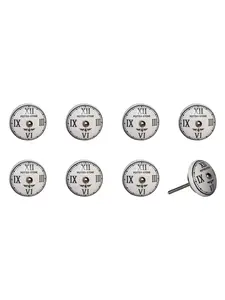 212 MAIN 1.5in Hand-Painted Black & White Flower Ceramic-Metal Drawer Pull Knobs - Set of 8, Traditional Cabinet Pulls for Large Appliance Parts & Accessories