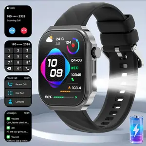 2026 New Cross-Border U15 Curved Screen Smart Watch with Torch Call Step Count Blood Oxygen Monitor SOS Function for Men Women Fitness Sports Wearable Smartphone Wristwatch Monitoring