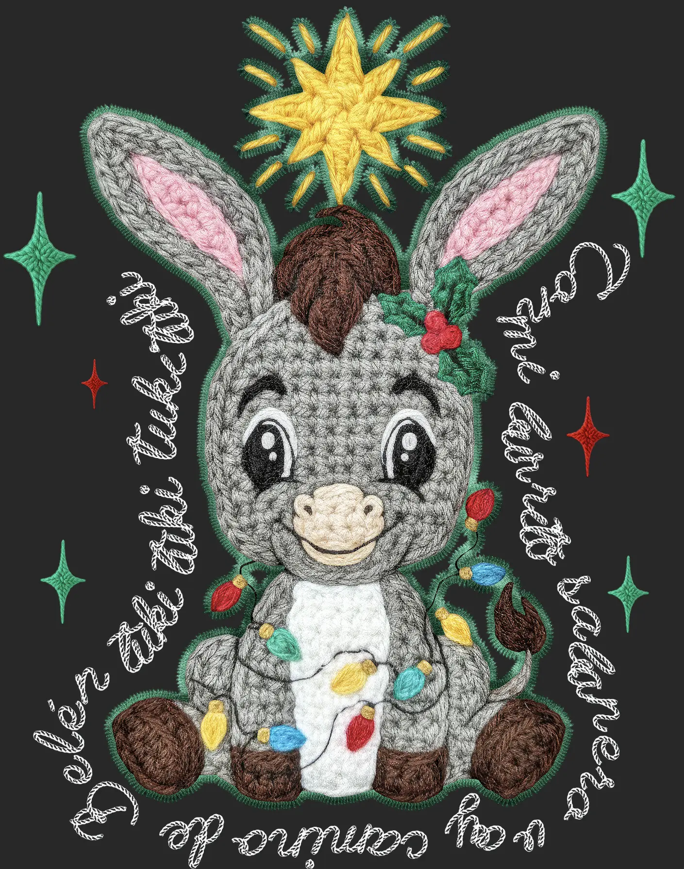 Feliz Navidad Crochet DTF Heat Transfers Gangsheet - 11 Full-Size 22"x60" Ready-To-Press Vibrant Christmas-Themed Crafts Supplies, Holiday Decorations for Clothing, Bags, Fast Shipping by Gangsheet Kings