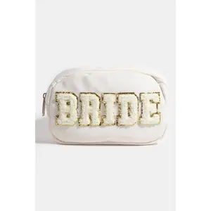 Fame Fuzzy Glitter Bride Crossbody Bag - Sparkly Design for Brides Hands-Free Carrying