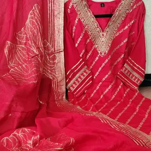Leheriya  Print kurtha Salwar set with beautiful shawl