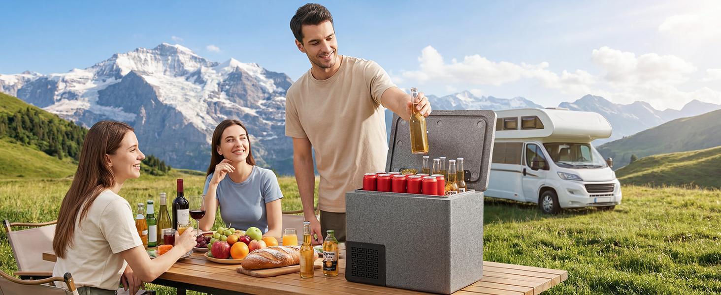 VEVOR 12 Volt Refrigerator, 21.1 QT/ 20L Car Fridge, Portable Ultra-Light EPP Freezer, APP Control Electric Compressor, 12V/24V DC, 14℉ to 50℉, for Truck Van RV SUV Boat Travel Camping VEVOR 12 Volt Refrigerator, 21.1 QT/ 20L Car Fridge, Portable Ultra-Light EPP Freezer, APP Control Electric Compressor, 12V/24V DC, 14℉ to 50℉, for Truck Van RV SUV Boat Travel Camping