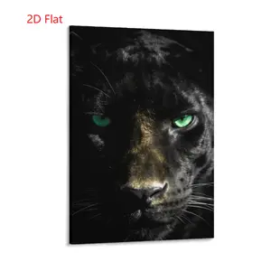 2D flat high-definition canvas wall art—fine details, frameless look, ready to hang. Black-and-white close-up artwork poster featuring a powerful beast; kingly-style canvas print that showcases a confident, assertive personality. Suitable for teen bedroom