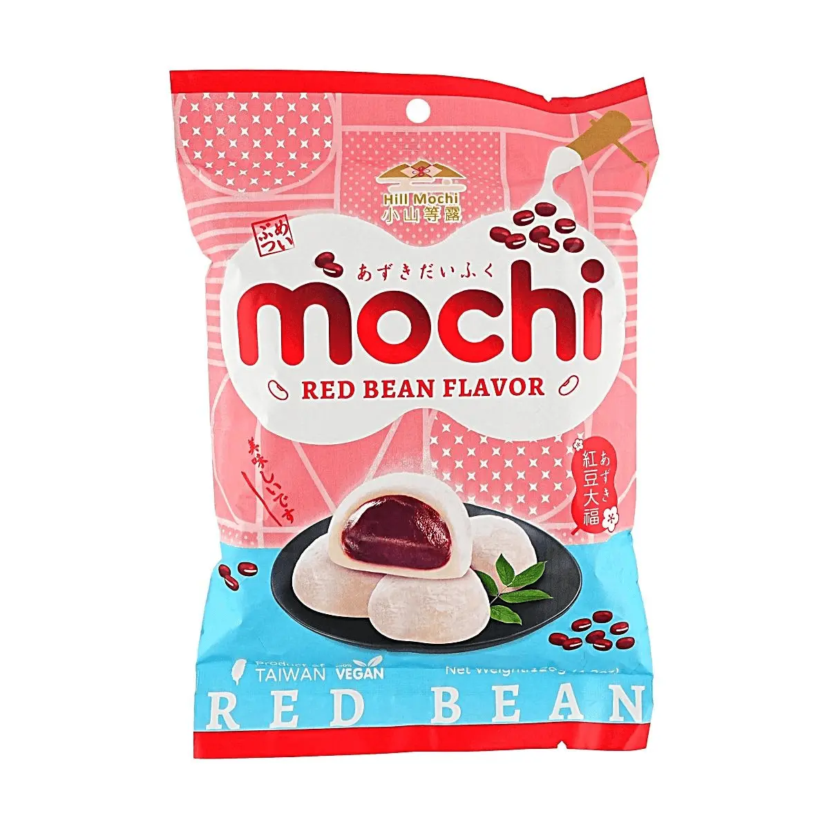 XIAOSHANDENGLU Vegan Red Bean Mochi Daifuku 120g - Soft Japanese Dessert Snack
