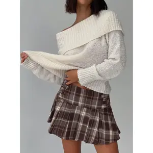 Parkley Boucle Off The Shoulder Sweater Cream