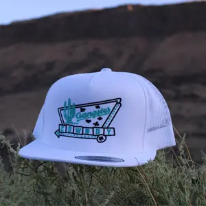 Western Threads Cactus Jack GC, White Trucker with Black/Turquoise Logo Yupoong Snapback